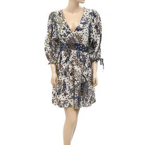 Cara Cara Women's Floral Printed Mini Dress Babydoll Tie Back A-Line M
